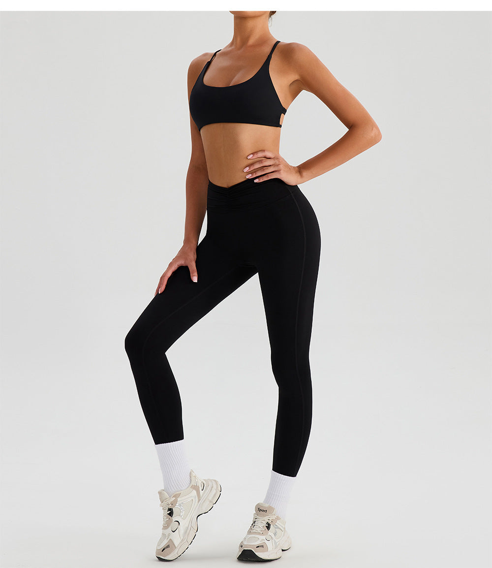 Nude Feel Yoga Pants Women Breathable Quick Drying Running Trousers Tight High Waist Hip Lifting Peach Exercise Workout Pants