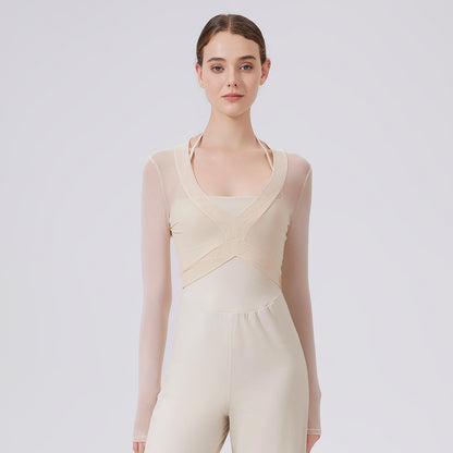 Long Sleeved Women Slim Fit Breathable Waistcoat Running Fitness Top Yoga Clothes Short Blouse