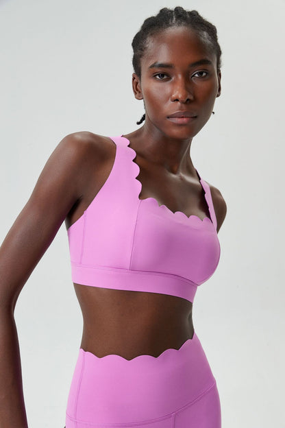 Liquid Glue Small Wave Sports Underwear Women Shockproof Workout Yoga Bra Quick Drying Running Vest