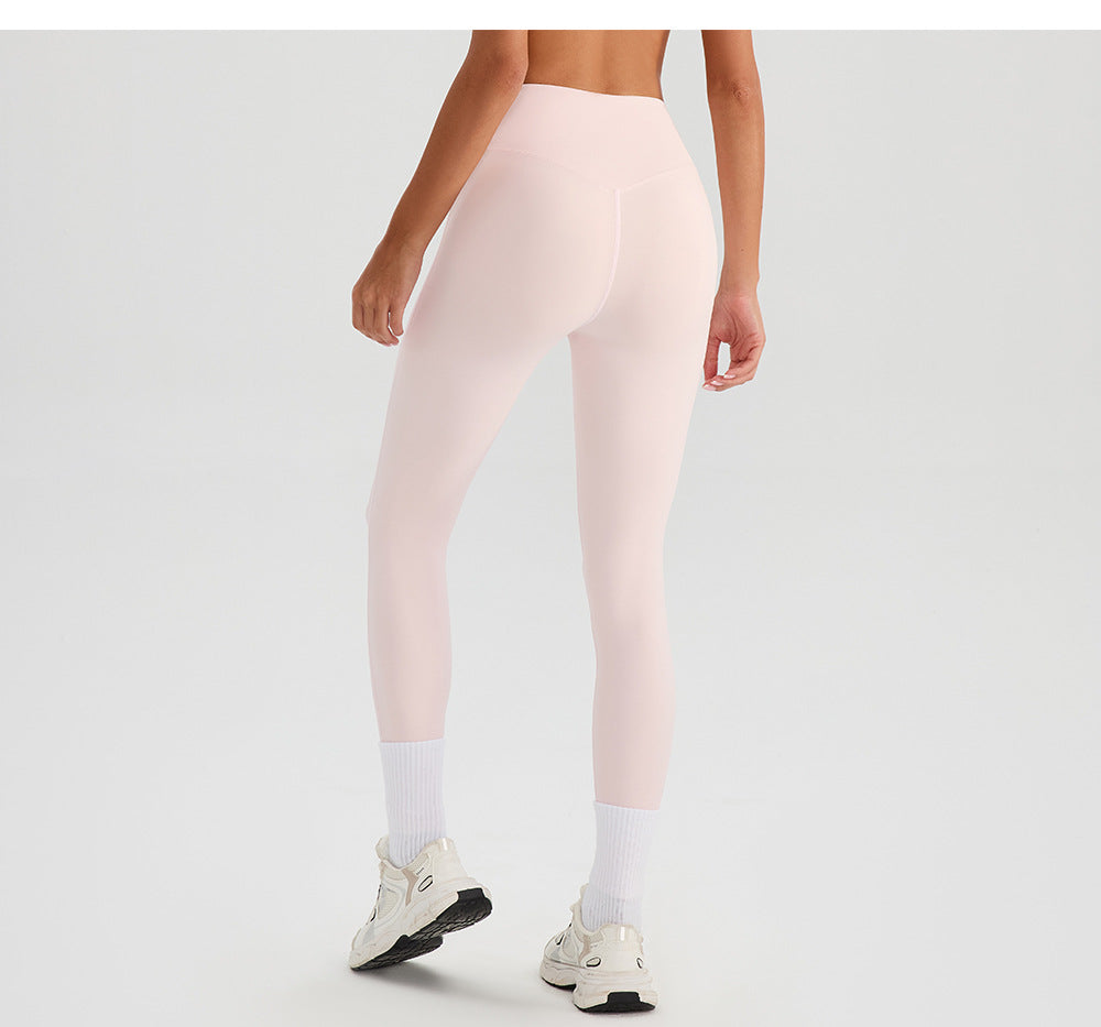 Nude Feel Yoga Pants Women Breathable Quick Drying Running Trousers Tight High Waist Hip Lifting Peach Exercise Workout Pants