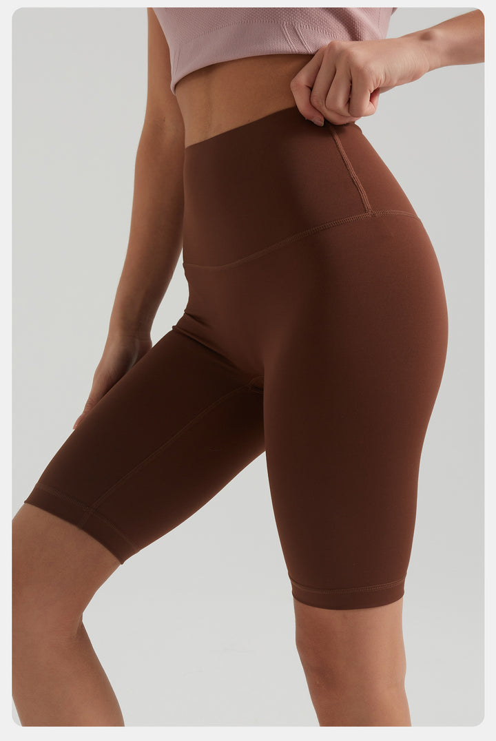 Nude Feel Yoga Shorts Women Hip Lift Quick Drying Sports Fitness Cycling Pants Outer Wear Tight High Waist Five Points Yoga Pants Women