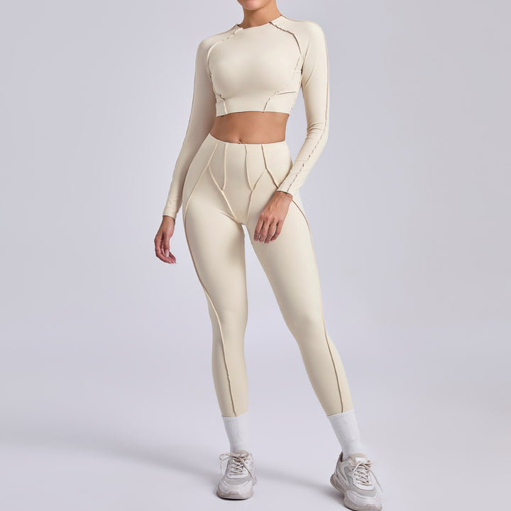 Yoga Two Piece Sets Women Pleated Hip Lifting All Match Yoga Clothes Running Exercise Workout Outfit