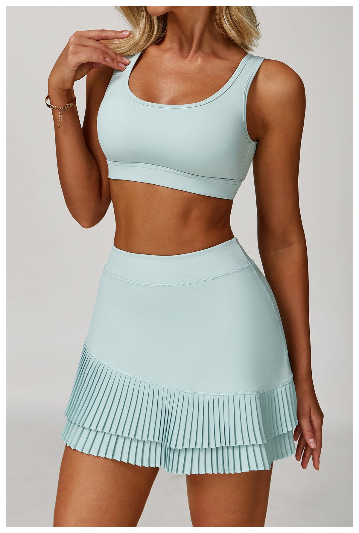 Sollinarry Nude Feel Yoga Bra Tight Back Running Shockproof Yoga Underwear Sports Workout Bra