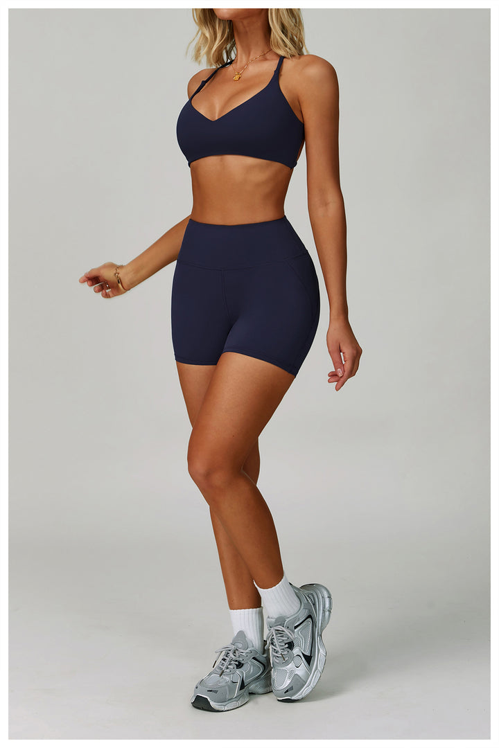 Sollinarry Cloud Sense High Waist Yoga Shorts Quick Dry Hip Raise Belly Wrap Shorts Outdoor Running Sports Fitness Shorts