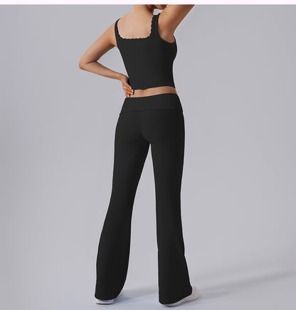 High Waist Tight Yoga Bell Bottom Pants Wide Leg Outerwear Bell-Bottom Pants Women Hip Lifting Casual Fitness Running Workout Pants