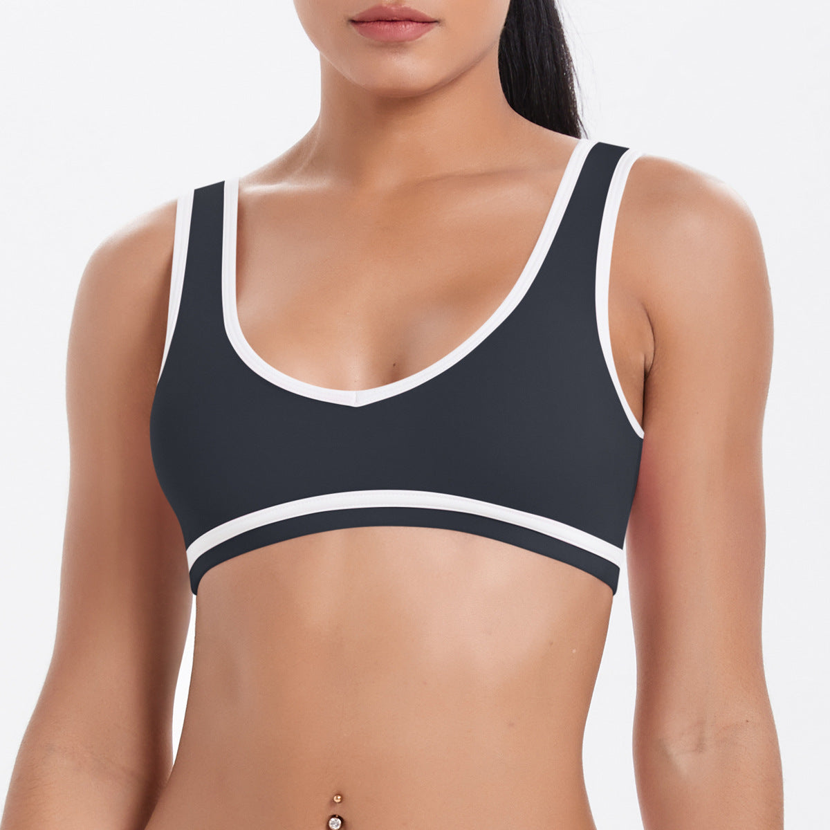 Tight Nude Feel Contrast Color Sports Back Shaping Women Backless Yoga Bra Tennis Workout Clothes Outer Wear Sports Top