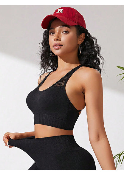 Sexy Cross Beauty Back Exercise Underwear Running Workout Vest Hollow Out Cutout Breathable Yoga Bra