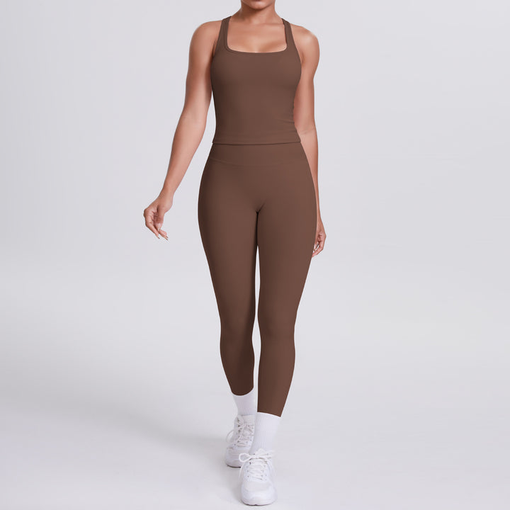Brushed H Shaped Beauty Back Sports Vest Pants Tight Quick Dry Casual Running Fitness Yoga Wear Women