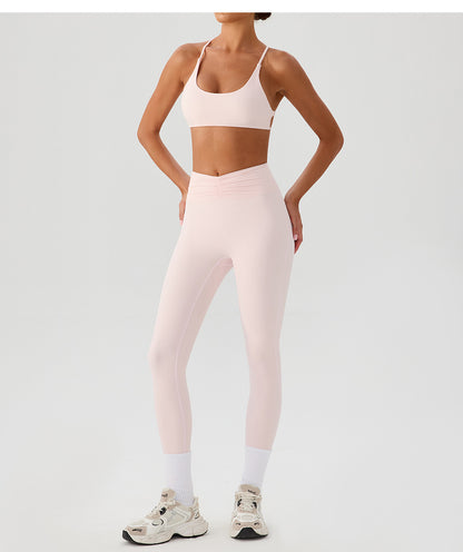 Nude Feel Yoga Pants Women Breathable Quick Drying Running Trousers Tight High Waist Hip Lifting Peach Exercise Workout Pants