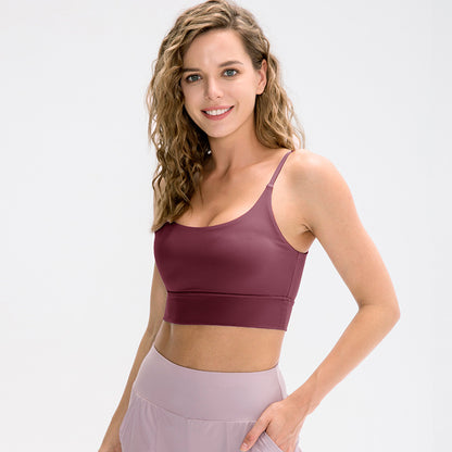 Nude Feel Double Sided Yoga Clothes Bra Women Shockproof Running Exercise Underwear Skin Friendly Breathable Fitness Vest