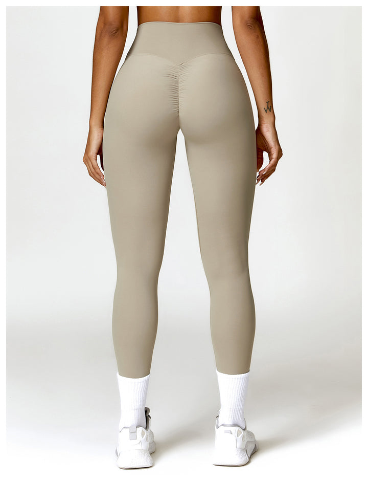 Yoga Pants Brushed Belly Contracting Hip Raise High Waist Fitness Pants Outer Wear Running Exercise Pants