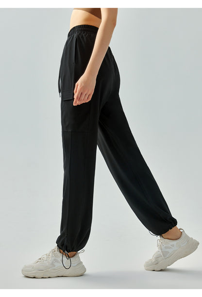 High Waist Yoga Wide Leg Pants Loose Fitted Figure Flattering Sports Pants Women Casual Sports Straight Pocket Fitness Pants