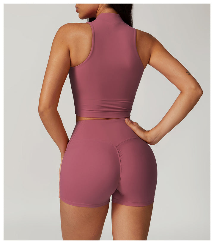Sollinarry Shock Absorbing High-Strength Quick Drying Sports Vest Naked Women Sense Skinny Yoga Clothes Running Fitness Top