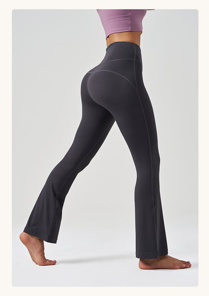 Yoga Pants Flared Pants Sports Peach High Waist Hip Lifting No Embarrassment Line Outer Wear Small Wide Leg Pants Women Summer