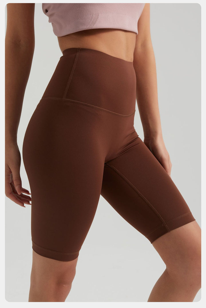 Nude Feel Yoga Shorts Women Hip Lift Quick Drying Sports Fitness Cycling Pants Outer Wear Tight High Waist Five Points Yoga Pants Women