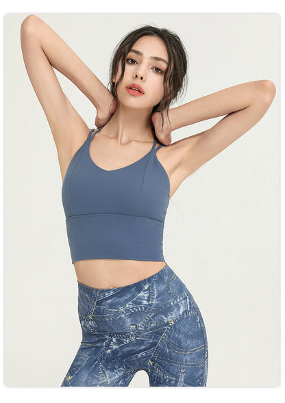 Sports Underwear Women Shockproof Push up Yoga Vest Running Workout Bra Outer Wear Beauty Back Bra