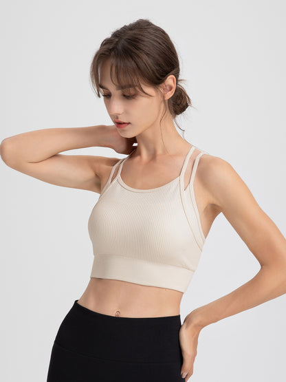 Two Piece Sports Underwear Yoga Workout Clothes Bra Vest