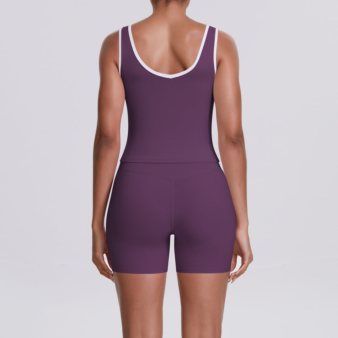 Cross High Top Sports Women Contrast Colour Backless Tight Nude Feel Yoga Running Fitness Yoga Wear
