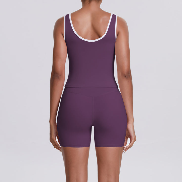 Cross High Top Sports Women Contrast Colour Backless Tight Nude Feel Yoga Running Fitness Yoga Wear