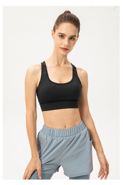 One Piece High Strength Yoga Bra Women Buckle Adjustable Sports Vest Shockproof Running Workout Underwear