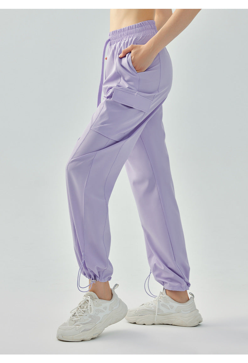 High Waist Yoga Wide Leg Pants Loose Fitted Figure Flattering Sports Pants Women Casual Sports Straight Pocket Fitness Pants