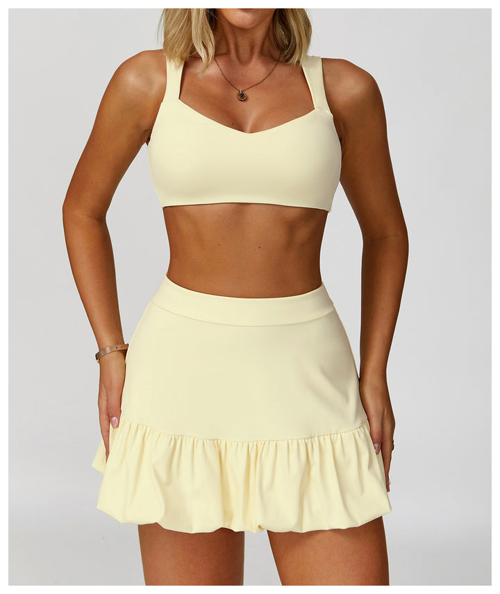 Sollinarry Faux Two Piece Skirts Quick Drying Breathable Safety Tennis Skirt Casual Fitness Running Exercise Skirt