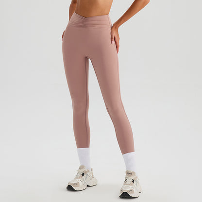 Nude Feel Yoga Pants Women Breathable Quick Drying Running Trousers Tight High Waist Hip Lifting Peach Exercise Workout Pants