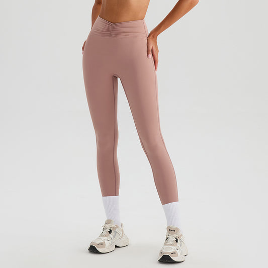 Nude Feel Yoga Pants Women Breathable Quick Drying Running Trousers Tight High Waist Hip Lifting Peach Exercise Workout Pants