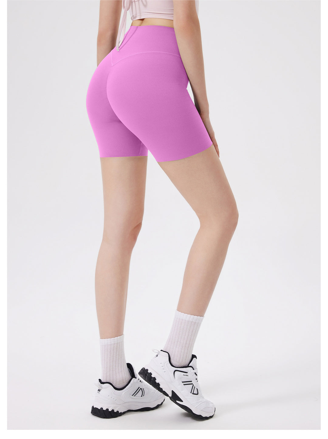 Hip Lifting No Size Nude Feel Yoga Shorts Women High Waist Belly Contracting Sports Hip Shaping Fitness Short Length Pants Cycling Pants