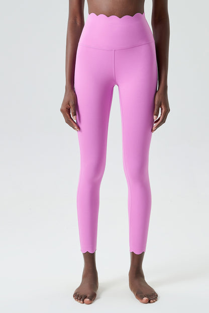 Small Wave Liquid Glue Yoga Pants Women High Waist Flat Stomach Sports Fitness Tight Trousers Quick Drying Leggings