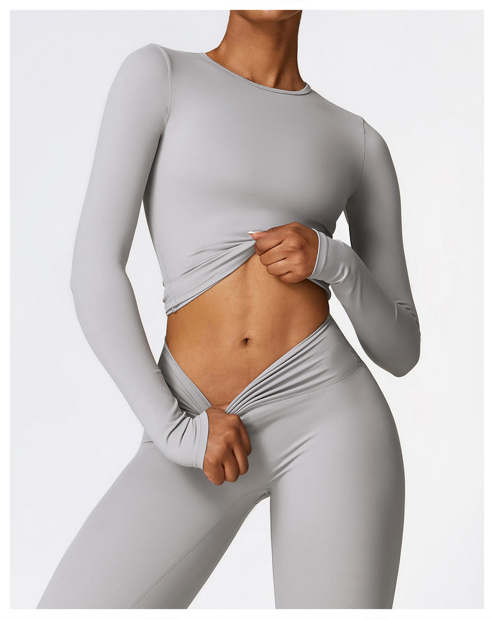 Long Sleeve Yoga Clothes High Strength Workout Clothes Pilates Running Sport Long Sleeve Top