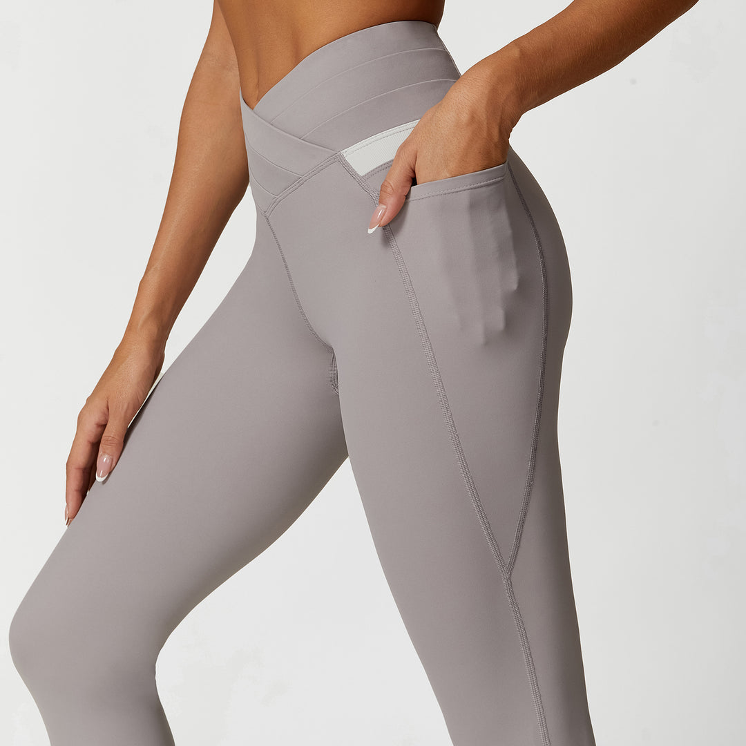 Summer Contrast Color Cross Beauty Back Exercise Underwear High Waist Yoga Trousers Sweat Absorbent Breathable Yoga Clothes Set