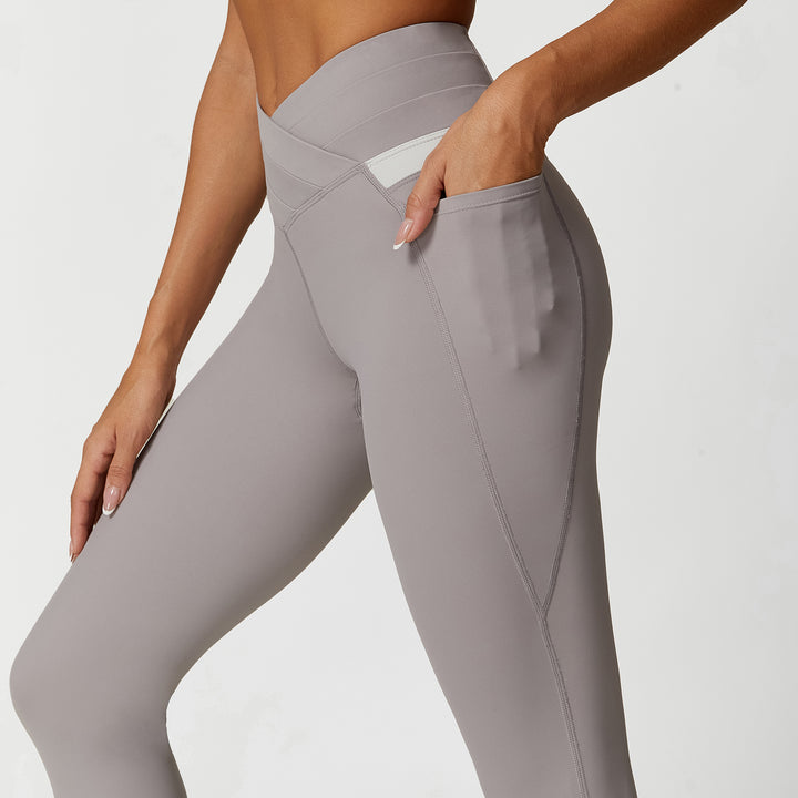 Summer Contrast Color Cross Beauty Back Exercise Underwear High Waist Yoga Trousers Sweat Absorbent Breathable Yoga Clothes Set