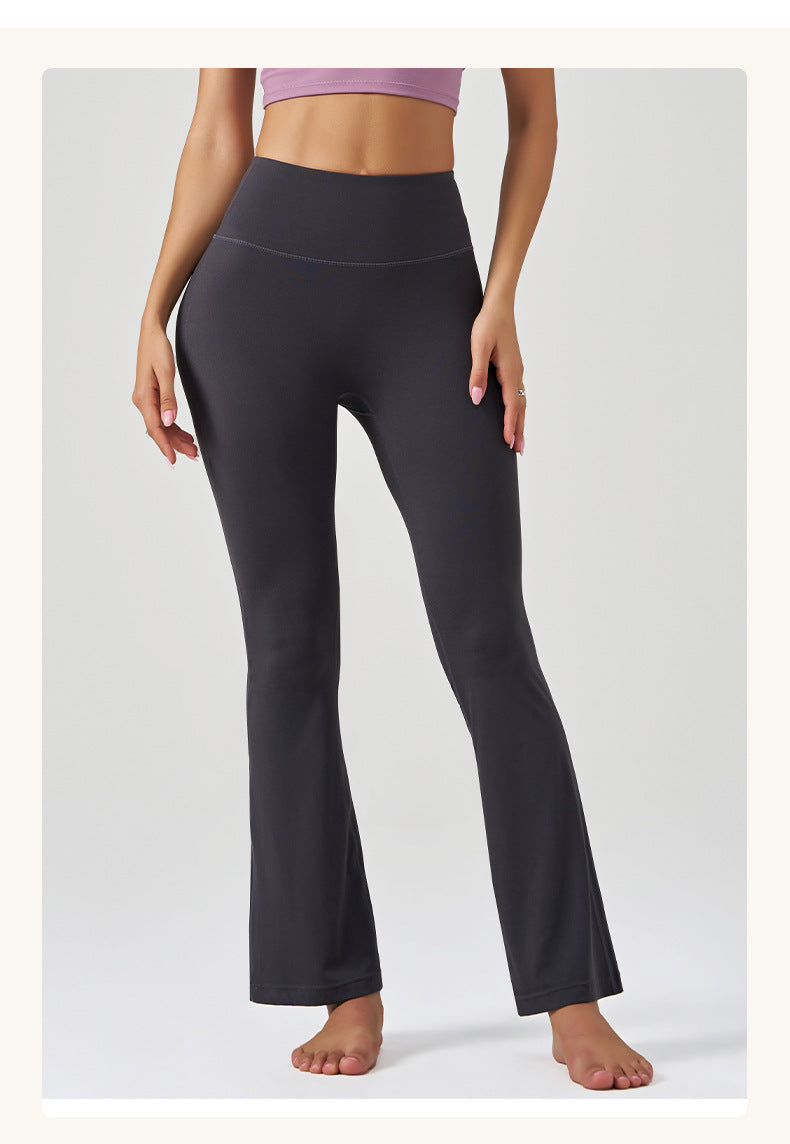 Yoga Pants Flared Pants Sports Peach High Waist Hip Lifting No Embarrassment Line Outer Wear Small Wide Leg Pants Women Summer