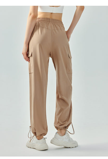 High Waist Yoga Wide Leg Pants Loose Fitted Figure Flattering Sports Pants Women Casual Sports Straight Pocket Fitness Pants