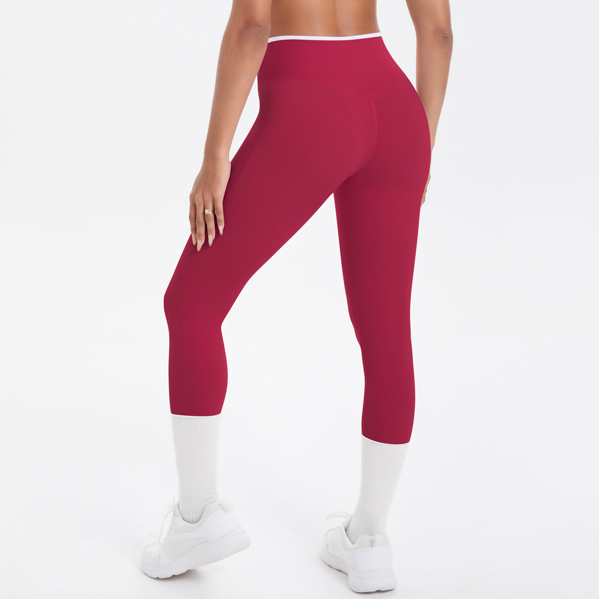 Sexy Hip Lifting Cross High Waist Cropped Pants Women Sports Fitness Pants