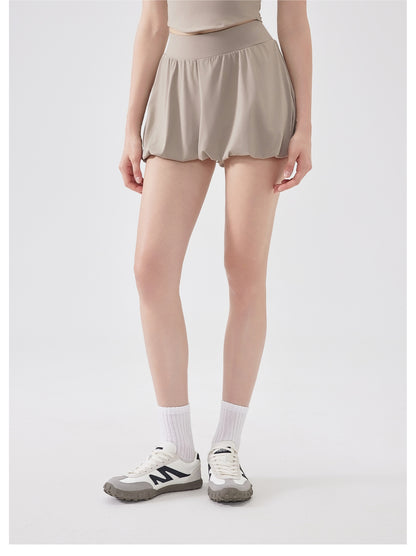 Nude Feel Girl Tennis Skirt High Waist Anti Exposure Bottom Breathable Pocket Puffy Running Sports Skirt