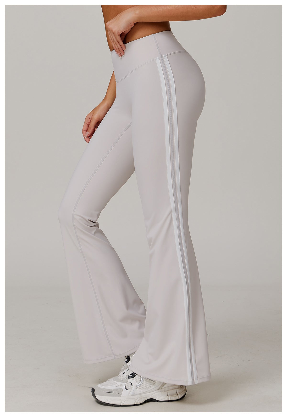 Sollinarry Nude Feel Sports Trousers Slightly Stretch Slimming Wide Leg Fitness Pants Quick Dry Casual Running Bell Bottom Pants