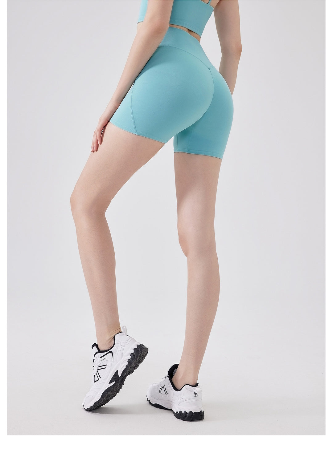 Nude Feel Three Points High Elastic Tight Bum Lift Shorts Women Yoga Workout Clothes Belly Contracting Exercise Running Training Pants