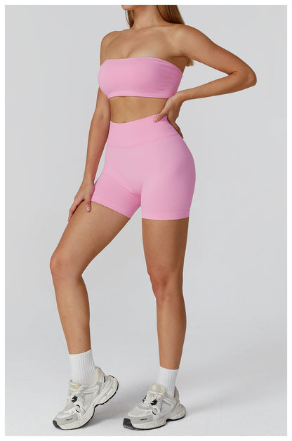 Sollinarry Seamless Sports Underwear Tube Top Yoga Bra Hollow Out Cutout out Beauty Back Running Sports Bra Women