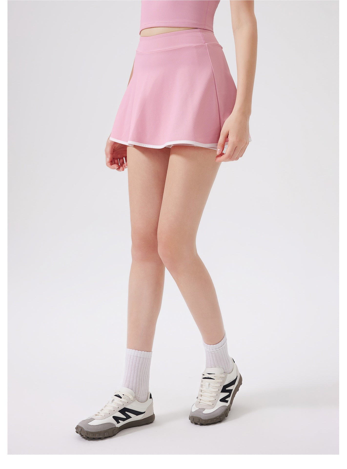 Nude Feel Quick-Drying Sports Short Skirt Sports Fitness Thread Yoga A line Short Skirt Exposure Sports Tennis Skirt