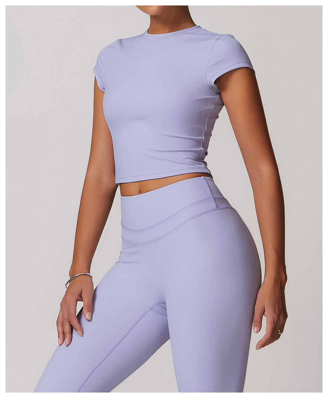 Sollinarry Exercise Yoga Clothes Women Brushed Tight Back Yoga Short Sleeve Running Workout T Shirt Top