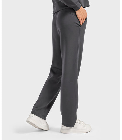 Autumn Winter Air Layer Skin Friendly Casual All Match Track Sweatpants Quick Drying Loose Drooping Straight Sports Pants Women