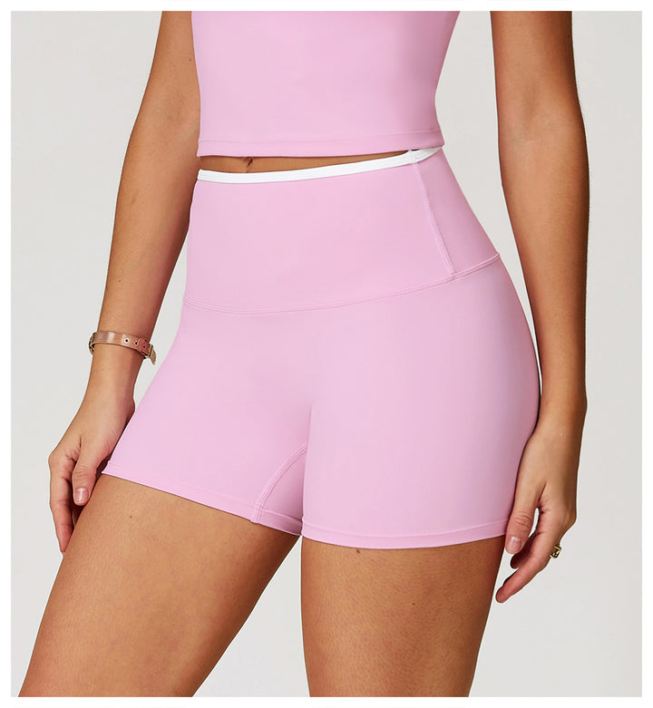 Sollinarry Nude Feel Yoga Shorts Tight High Waist Quick Drying Shorts Sports Running Workout Shorts