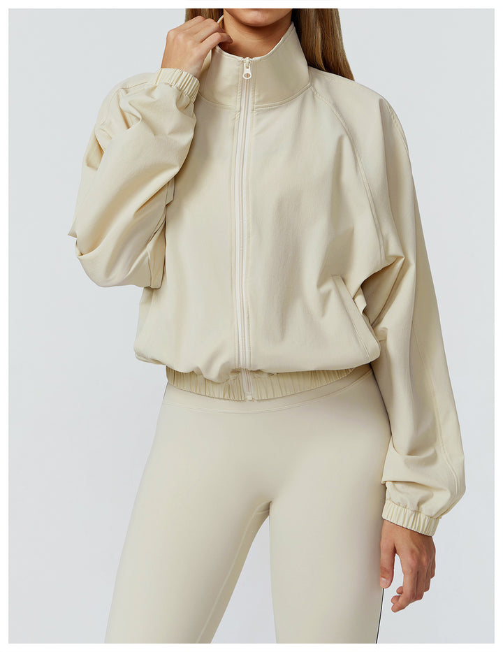 Sports Jacket Women Zipper Windproof Outdoor Running Workout Long Sleeve Yoga Clothes Coat