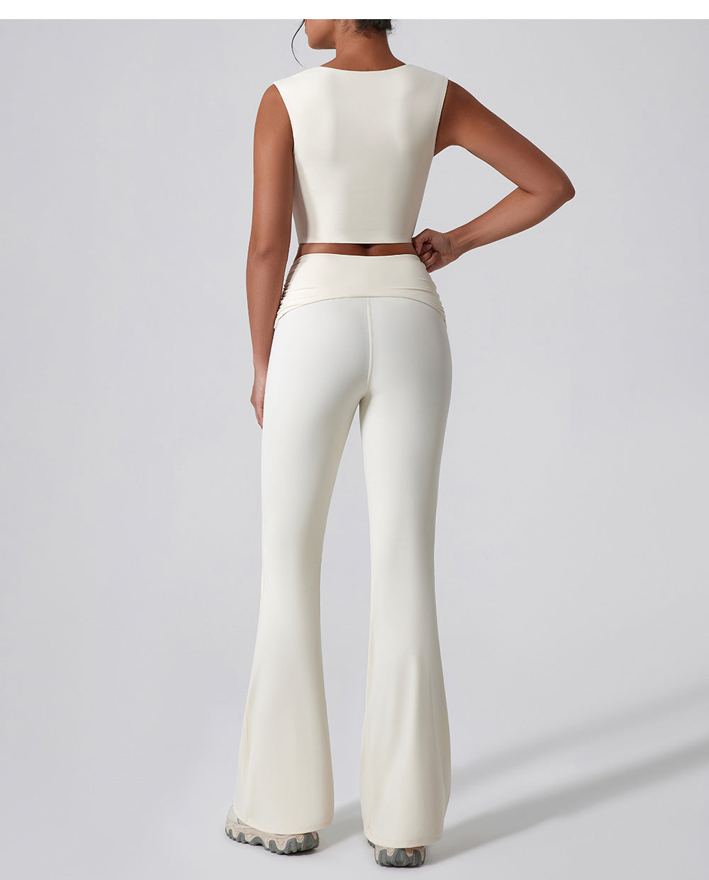 Wide Leg Tight Nude Feel Hip Lifting Yoga Bell Bottom Pants Dance High Waist Micro Pull Quick Drying Casual Sports Trousers Women