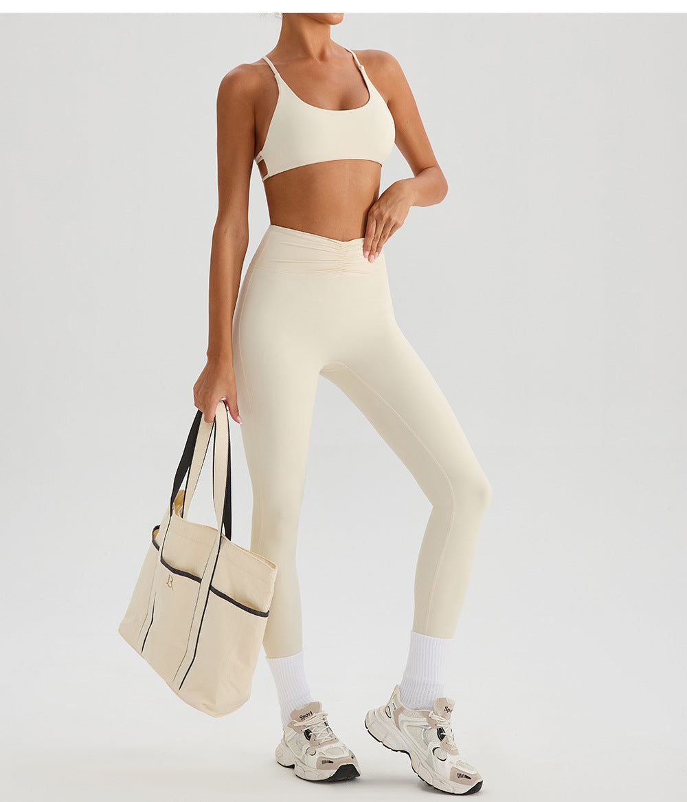 Nude Feel Yoga Pants Women Breathable Quick Drying Running Trousers Tight High Waist Hip Lifting Peach Exercise Workout Pants