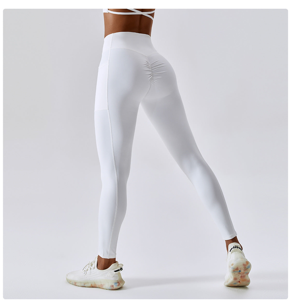 Fitness Pants Criss Cross Waist Head Skinny Running Sports Pants Women