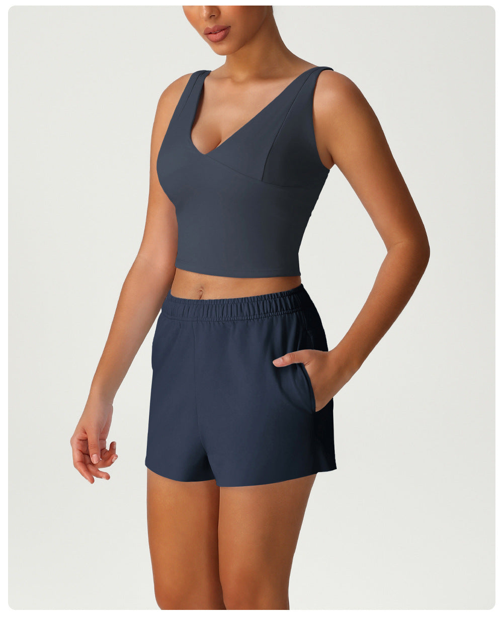 High Waist Loose Track Sweatpants Pocket Casual Running Workout Shorts Outdoor All Matching Yoga Shorts