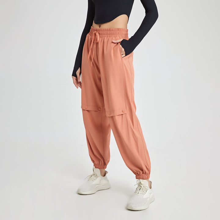 Drawstring High Top Sports Trousers Women Loose Tappered Casual Harem Pants Running Quick Drying Dance Gym Yoga Pants